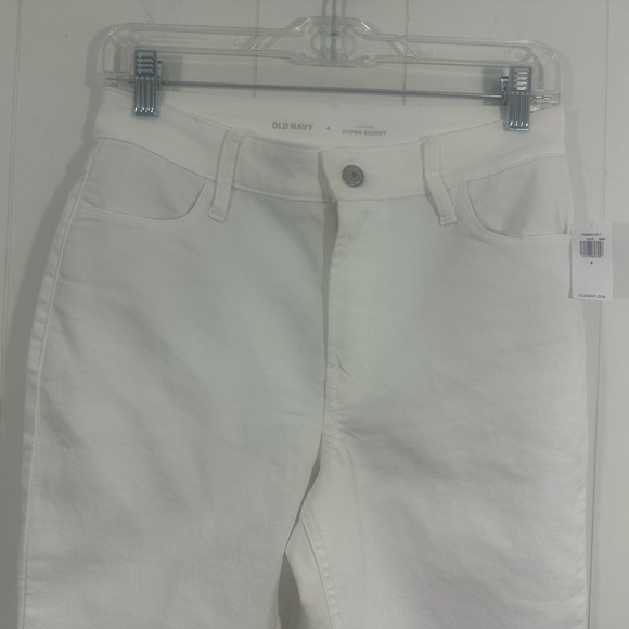 NWT Old Navy Jeans Womens Sz 4 White Super Skinny High Rise Denim Stretch - Picture 6 of 11
